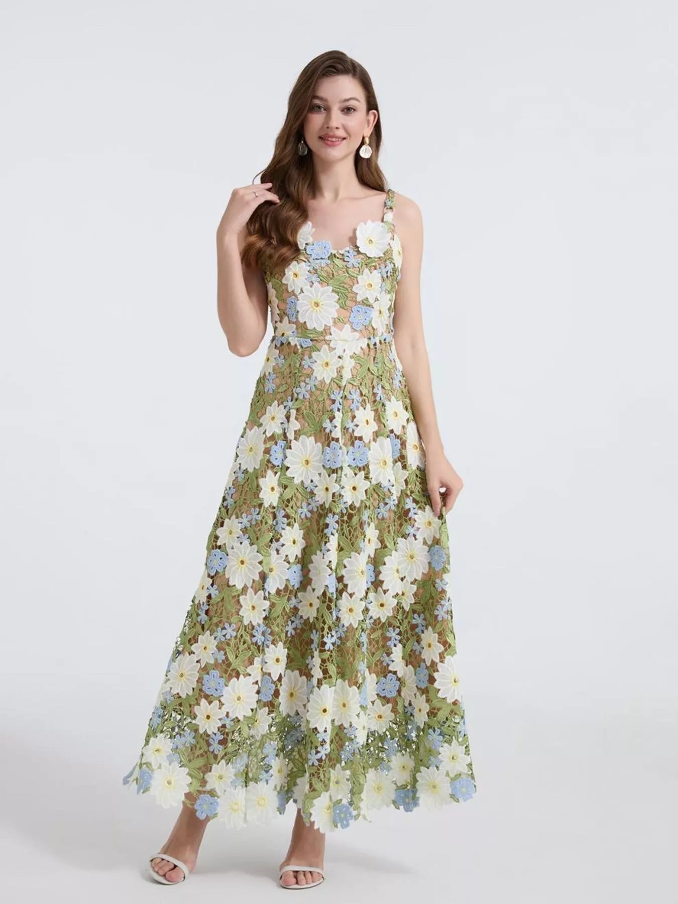 floral embroidered maxi dress Floral Embroidered Maxi Dress – Huntrue Store