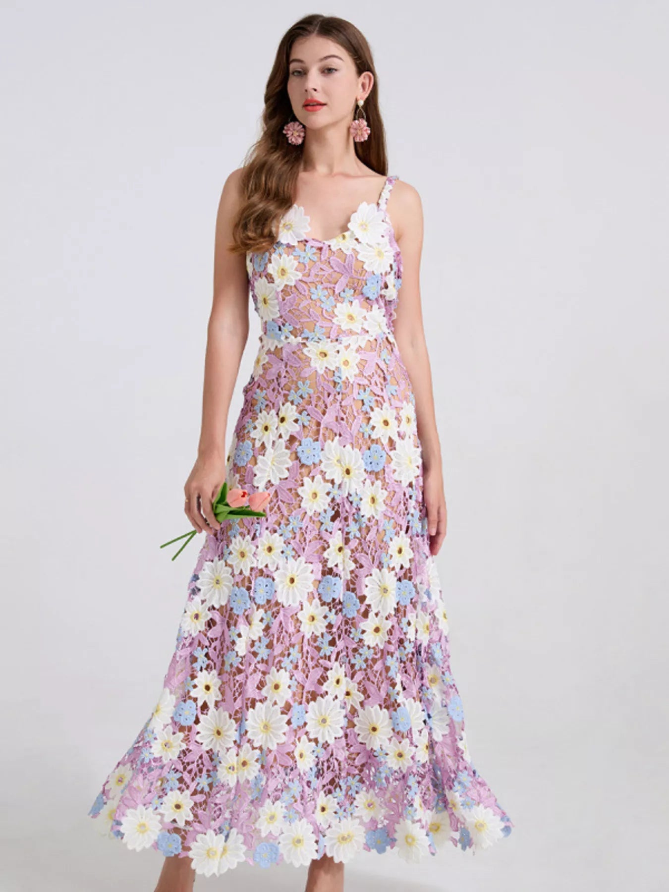 maxi phare dress earth pressed floral Floral Embroidered Maxi Dress – Huntrue Store
